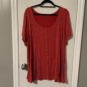 Red and white polka dot super soft top ❤️🤍